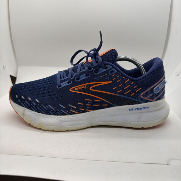 Brooks Glycerin 20 Blue Athletic Running Shoes Sneakers Blue Orange 9.5 D Mens - Picture 10 of 12